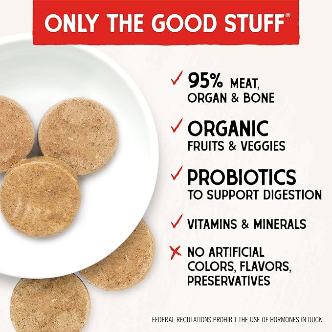 Stella & Chewy's Freeze Dried Raw Dinner Patties – Grain Free Dog Food, Protein Rich Duck Duck Goose Recipe – 5.5 oz Bag