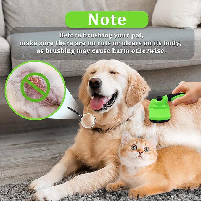 Qianruida Self Cleaning Slicker Brush for Grooming Long-haired or Short-haired Cats and Dogs Pet Brush for Shedding for Removing Undercoat and Tangled Hairs, Green
