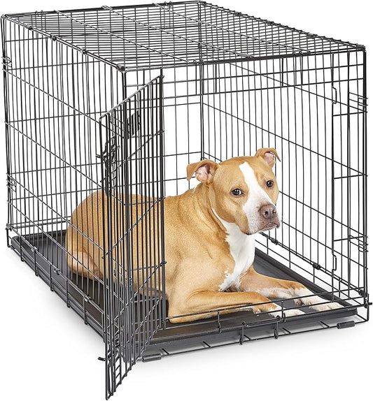 MidWest Homes for Pets Newly Enhanced Single & Double Door iCrate Dog Crate, Includes Leak-Proof Pan, Floor Protecting Feet, Divider Panel & New Patented Features