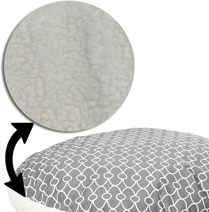 Midwest Homes for Pets Over-Stuffed Dog Bed feat Teflon with Gray/Fleece Pattern, Medium