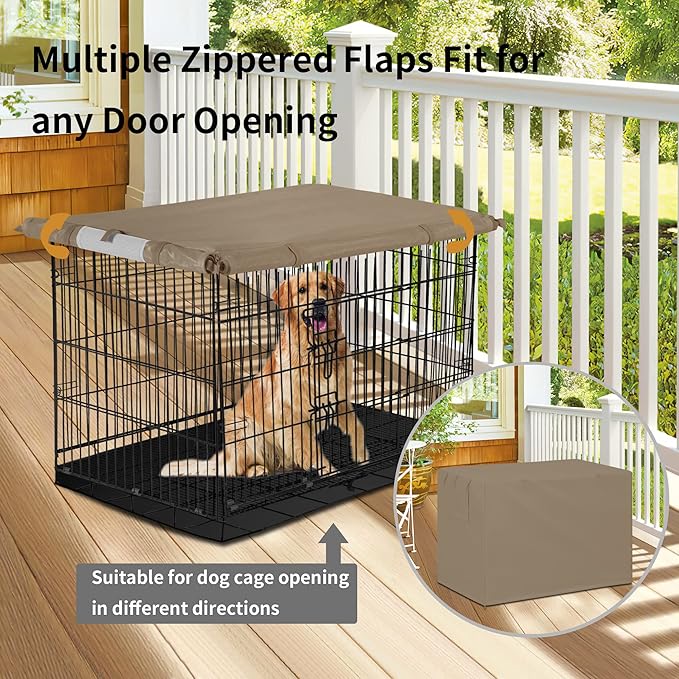 Easy-Going Dog Crate Cover 36 Inch Dog Kennel Cover for Dog, Cage Covers for Dog Crates Fit (36" L x 23" W x 25" H) Camel
