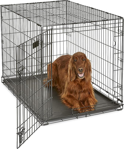 MidWest Homes for Pets Newly Enhanced Single & Double Door iCrate Dog Crate, Includes Leak-Proof Pan, Floor Protecting Feet, Divider Panel & New Patented Features