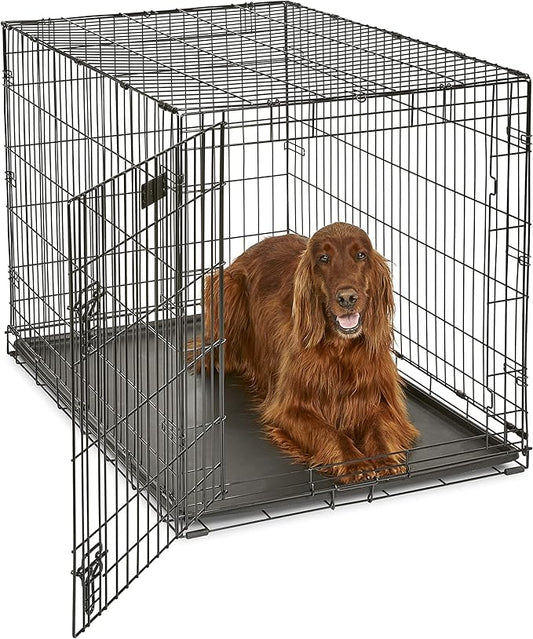 MidWest Homes for Pets Newly Enhanced Single & Double Door iCrate Dog Crate, Includes Leak-Proof Pan, Floor Protecting Feet, Divider Panel & New Patented Features