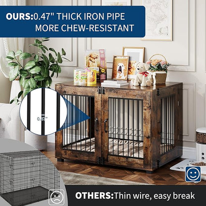 23.6" L Dog Crate Furniture, Stylish Dog Cage for Indoor Use, End Table Wooden Dog Kennel for Small Dogs, Functional and Heavy Duty Dog Kennel Furniture