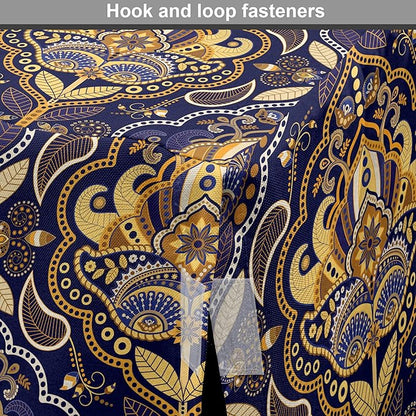 Ambesonne East Dog Crate Cover, Oriental Antique Pattern Foliage Inspirations Geometrical Design, Easy to Use Pet Kennel Cover for Cats & Medium Dogs, 24 Inch, Purple Yellow