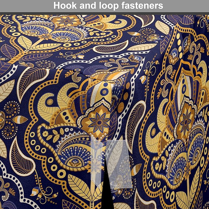 Ambesonne East Dog Crate Cover, Oriental Antique Pattern Foliage Inspirations Geometrical Design, Easy to Use Pet Kennel Cover for Small Dogs Puppies Kittens, 18 Inch, Purple Yellow