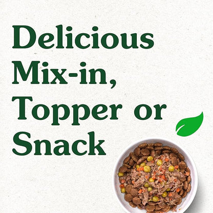 Greenies Smart Topper High Protein Wet Mix-in for Dogs, Beef, Peas & Carrots Recipe in Vitabroth™ Broth - Bone Broth + Vitamins E & B1, Pack of 10