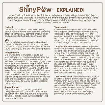 Oatmeal Shampoo for Dogs | ShinyPaw Dog Shampoo for Allergies and Itching | Controls Dog Shedding Naturally | Itchy Skin Relief for Dogs | Tearless Dog Shampoo & Conditioner Made in The USA | 16 oz