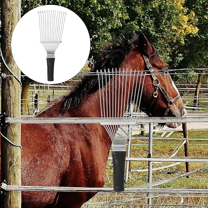 Yardwe Horse Dematting Brush Rake Comb Pet Comb Rake Comb Grooming Brush Hand Undercoat Scrubber Pet Combing Kit for Horses Grooming Rake Dogs Dog Rake