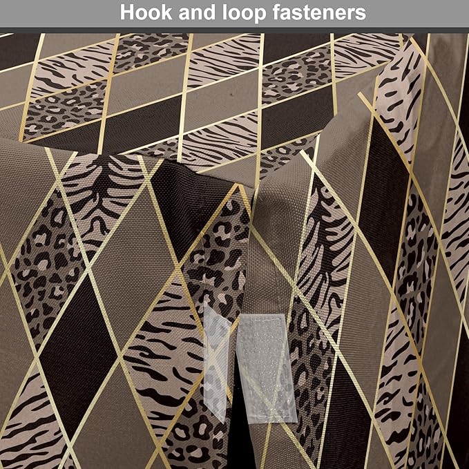 Lunarable Contemporary Brown Dog Crate Cover, Rhomb Check Pattern with Animal Skins, Easy to Use Pet Kennel Cover for Medium Large Dogs, 48 Inch, Umber Dark Brown
