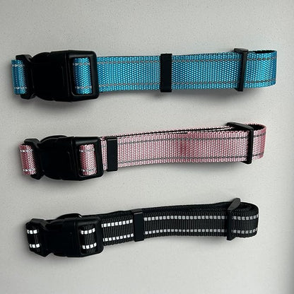 Generic Reflective Dog Collar,Soft Neoprene Padded Breathable Nylon Pet Collar Adjustable for Small Dogs,Blue,S