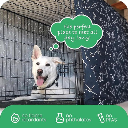 Molly Mutt Rocketman Dog Crate Cover, 100% Cotton Canvas Cover with 2 Roll-Up Panels, Ideal for Dog or Cat Crate, Durable, Washable, and Free of Harmful Chemicals, 36" x 23" x 25"