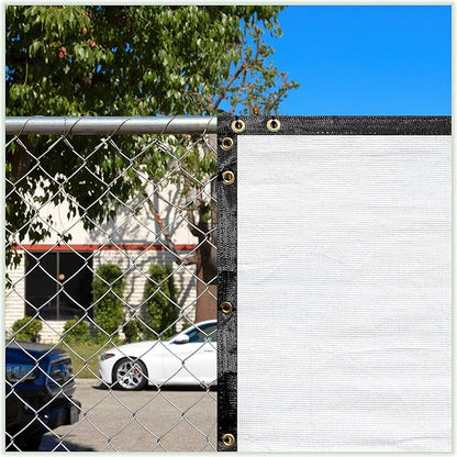 ColourTree 9' x 9' White Custom Size Shade Cloth with Grommets - 90% Sunblock, Durable Mesh Fabric Tarp for Dog Kennel Cover, Fence Privacy Screen, Greenhouse, Chicken Coop & Pet Playpen
