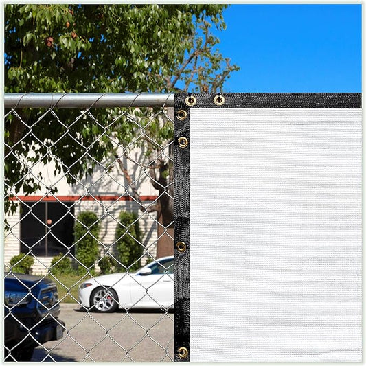 ColourTree 9' x 9' White Custom Size Shade Cloth with Grommets - 90% Sunblock, Durable Mesh Fabric Tarp for Dog Kennel Cover, Fence Privacy Screen, Greenhouse, Chicken Coop & Pet Playpen