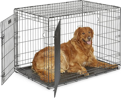 MidWest Homes for Pets Newly Enhanced Single & Double Door iCrate Dog Crate, Includes Leak-Proof Pan, Floor Protecting Feet, Divider Panel & New Patented Features