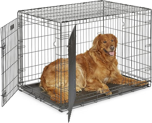 MidWest Homes for Pets Newly Enhanced Single & Double Door iCrate Dog Crate, Includes Leak-Proof Pan, Floor Protecting Feet, Divider Panel & New Patented Features