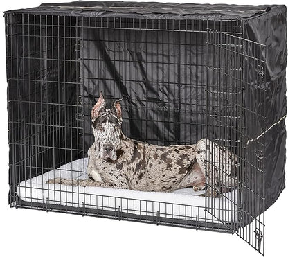 MidWest Homes for Pets Dog Crate Cover, Privacy Dog Crate Cover Fits Midwest Dog Crates, Crate Cover Only, Machine Wash & Dry, Black, 54-Inch