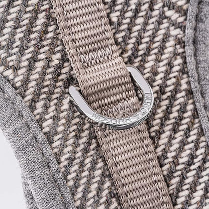 HUGO & HUDSON Dog Harness, No-Pull Anti Choke Tweed Harness Vest, Grey Herringbone, M