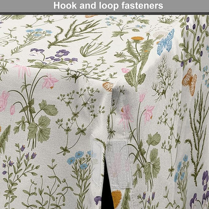 Ambesonne Floral Dog Crate Cover, Vintage Garden Plants Herbs Flowers Botanical Classic Design Art, Easy to Use Pet Kennel Cover for Medium Large Dogs, 42 Inch, Pink Blue