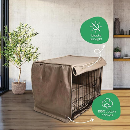 Molly Mutt Wild Horses Dog Crate Cover, 100% Cotton Canvas Cover with 2 Roll-Up Panels, Ideal for Dog or Cat Crate, Durable, Washable, and Free of Harmful Chemicals, 36" x 23" x 25"