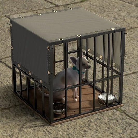 ColourTree 9' x 9' Grey Custom Size Waterproof Shade Cloth with Grommets - 90% Sunblock, Durable Mesh Fabric Tarp for Dog Kennel Cover, Fence Privacy Screen, Greenhouse, Coop & Pet Playpen