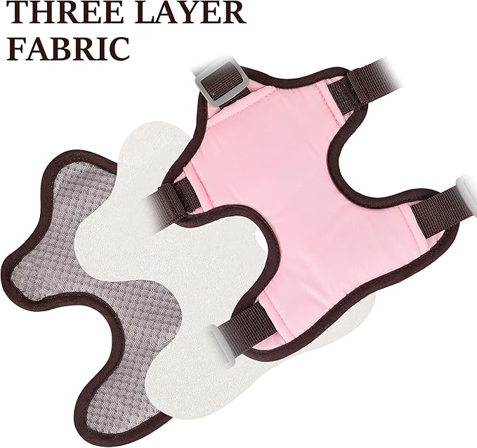 Forestpaw Escape Proof Dog Harness Small Medium Sized Dog,No Pull Dog Harness with Handle,Reflective Breathable Full Body Dog Vest Adjustable Puppy Harness for Walking(Pink&Brown,Chest 15-25")