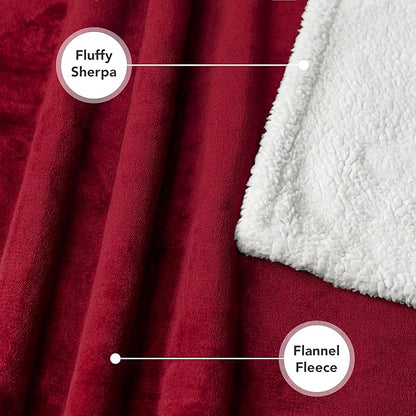 PetAmi Dog Blanket for Medium Large Dogs, Pet Bed Blanket Cat Puppy Kitten, Fleece Furniture Couch Cover Protector Sofa Car, Soft Sherpa Dog Throw Plush Reversible Washable, 40x60 Maroon Red