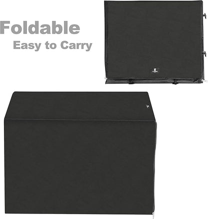 X-ZONE PET Double Door Dog Crate Cover - Polyester Pet Kennel Cover (Fits 24 30 36 42 48 inches Wire Crate) (24 Inch, Black)