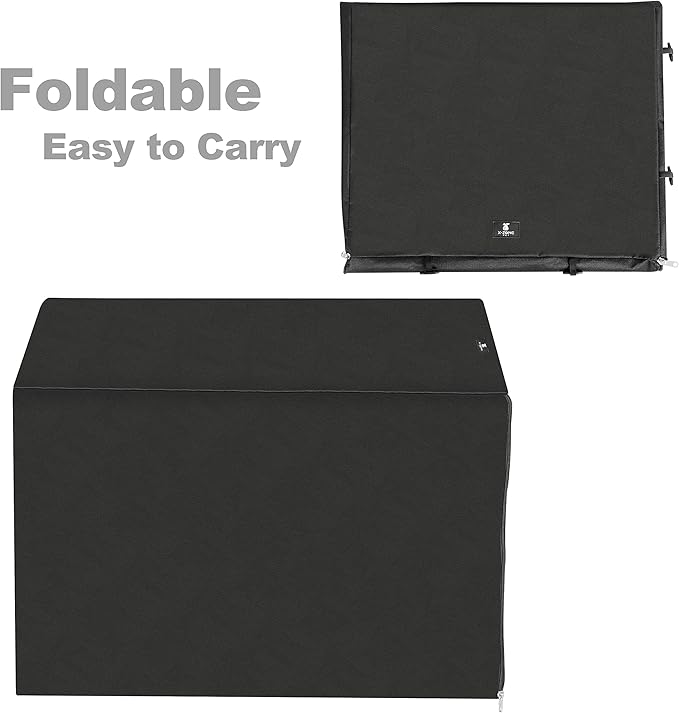X-ZONE PET Double Door Dog Crate Cover - Polyester Pet Kennel Cover (Fits 24 30 36 42 48 inches Wire Crate) (30 Inch, Black)