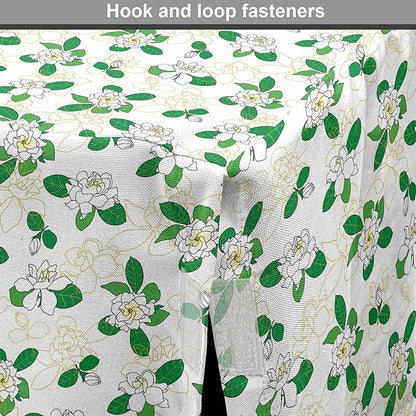 Lunarable Jasmine Dog Crate Cover, Gardenia Simplistic Romantic Flowers Continuous Pattern, Easy to Use Pet Kennel Cover for Small Dogs Puppies Kittens, 22 Inch, Fern Green Pastel Yellow