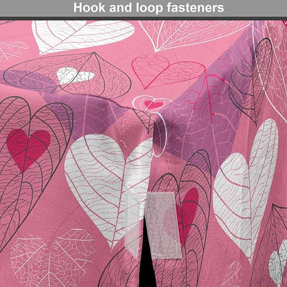 Lunarable Love Dog Crate Cover, Natural Theme Abstract Hearts Pattern Leaves Romantic Nature Art, Easy to Use Pet Kennel Cover for Medium Large Dogs, 36 Inch, Pink Purple
