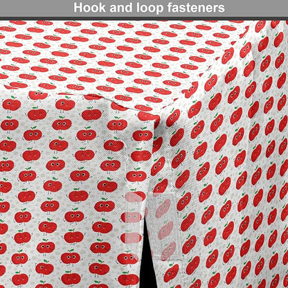 Lunarable Fruits Dog Crate Cover, Apple Fruit on Faded Dots Backdrop Fun Happy Pattern, Easy to Use Pet Kennel Cover for Medium Large Dogs, 36 Inch, Red Green Black