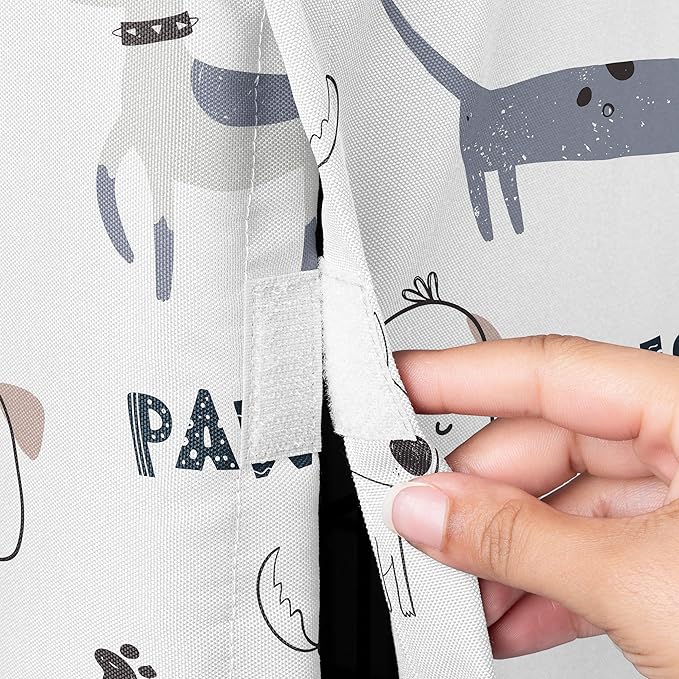 Sweet Jojo Designs Cartoon Puppy Print Dog Crate Cover – Kennel Covers for 36 Inch Pet Cage Medium - Neutral Grey Taupe Blue White Modern Bulldog Wiener Doggy Paw Print Gray