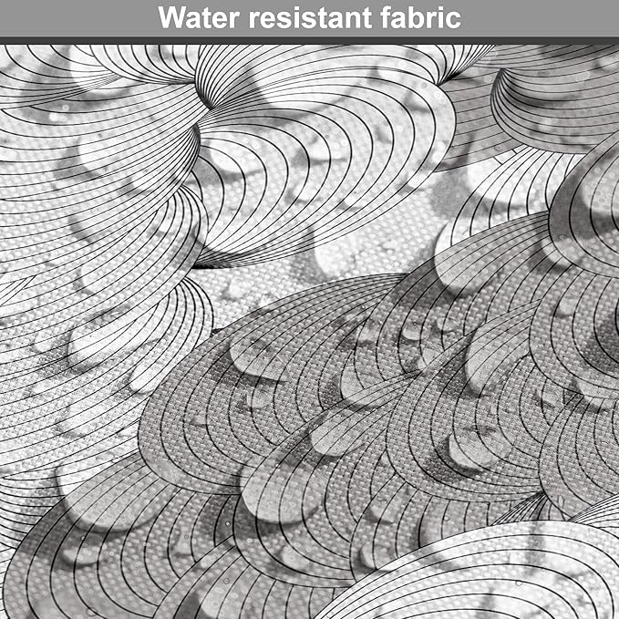 Lunarable Abstract Dog Crate Cover, Seigaiha Inspired Lines Curvy Elements Illustration in Greyscale Tones Print, Easy to Use Pet Kennel Cover for Small Dogs Puppies Kittens, 22 Inch, Pale Taupe Grey