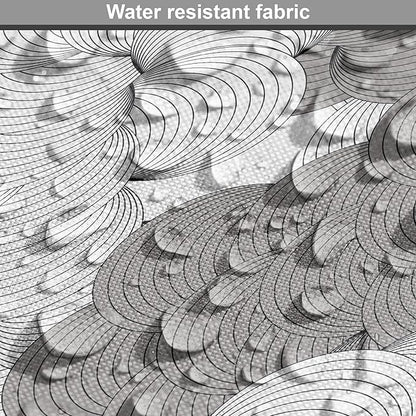 Lunarable Abstract Dog Crate Cover, Seigaiha Inspired Lines Curvy Elements Illustration in Greyscale Tones Print, Easy to Use Pet Kennel Cover for Small Dogs Puppies Kittens, 22 Inch, Pale Taupe Grey
