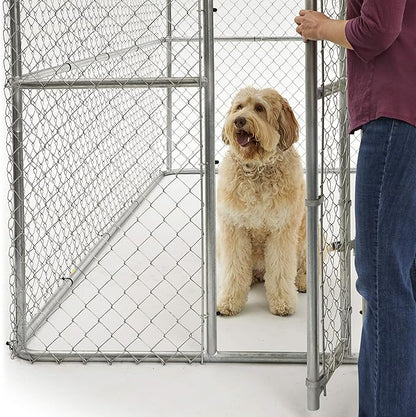 MidWest Homes for Pets Chain Link Portable Kennel with a Sunscreen, 6L x 6W x 4H Feet, K9 Kennel K9664