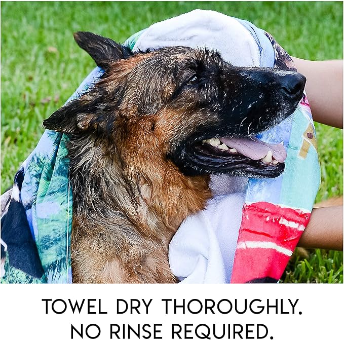No Rinse Pet Wipes, Rinse Free Shampoo Mittens for Dogs and Cats, Bath Wipes for Bathing and Washing Pets, Hypoallergenic No Rinse Wash Mitt for Grooming, Lather Wipe Dry - 10 Pack