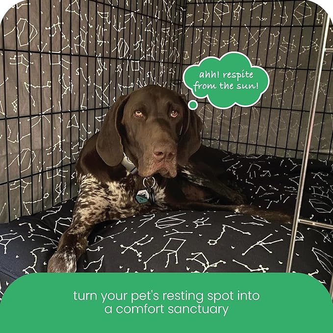 Molly Mutt Rocketman Dog Crate Cover, 100% Cotton Canvas Cover with 2 Roll-Up Panels, Ideal for Dog or Cat Crate, Durable, Washable, and Free of Harmful Chemicals, 36" x 23" x 25"