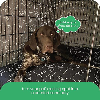 Molly Mutt Rocketman Dog Crate Cover, 100% Cotton Canvas Cover with 2 Roll-Up Panels, Ideal for Dog or Cat Crate, Durable, Washable, and Free of Harmful Chemicals, 36" x 23" x 25"