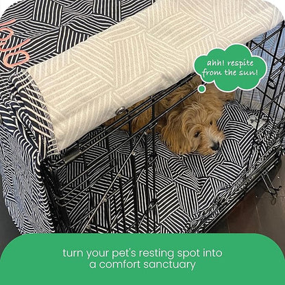 Molly Mutt Rough Gem Dog Crate Cover, 100% Cotton Canvas Cover with 2 Roll-Up Panels, Ideal for Dog or Cat Crate, Durable, Washable, and Free of Harmful Chemicals, 30" x 19" x 21"