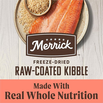 Merrick Healthy Grains Freeze Dried Raw Coated Kibble, Natural High Protein Dog Food, Salmon and Brown Rice - 10.0 lb. Bag