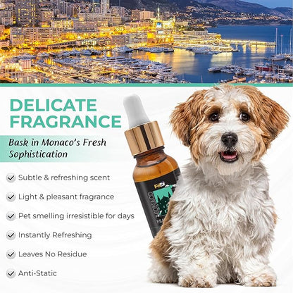 Petex Premium Pet Fragrance Oil | Ultra Premium Natural Pet Care with Dead Sea Minerals | Dog Perfume Fragrance Oil Long Lasting Scent | Natural Pet Cologne - Suitable for Dogs and Cats (Monaco)