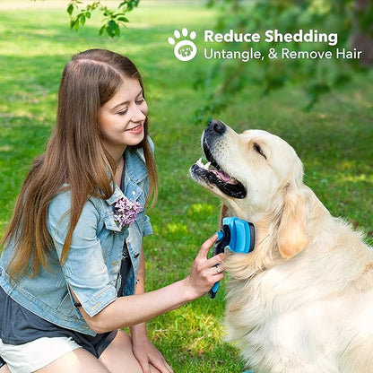Boshel Self Cleaning Grooming Brush for Dogs, Cats & Pets - Slicker Brush for Long & Short Hair, Doodles, Poodles, Large & Small Breeds