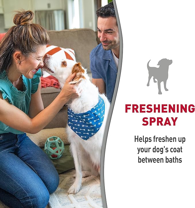 Nature's Miracle Freshening Spray For Dogs Freshens Dog’s Coat Between Baths And Neutralizes Tough Odors With Sunkissed Breeze Scent, 8 Ounces (Pack of 2)