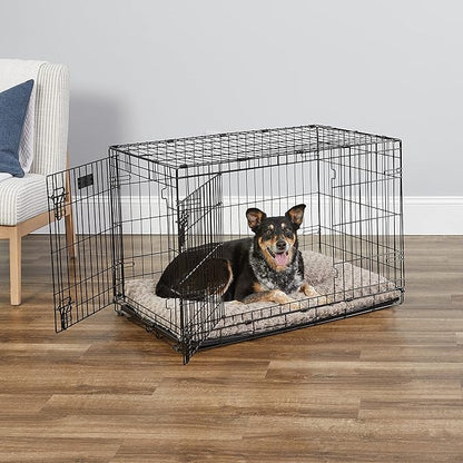 MidWest Homes for Pets Newly Enhanced Single & Double Door iCrate Dog Crate, Includes Leak-Proof Pan, Floor Protecting Feet, Divider Panel & New Patented Features