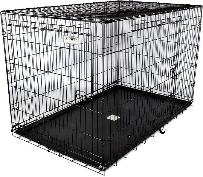 Precision Pet Products Two Door Great Crate Wire Dog Crate, 48 Inch, For Pets 90-125 lbs, With 5-Point Locking System