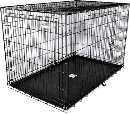 Precision Pet Products Two Door Great Crate Wire Dog Crate, 48 Inch, For Pets 90-125 lbs, With 5-Point Locking System