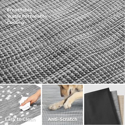 Veehoo Cooling Elevated Dog Bed, Raised Dog Beds for Large Dogs, Outdoor Dog Bed with Guardrail, Upgraded Non-Slip Feet, Breathable Teslin Mesh, Portable Camping Dog Cot, 53 x 33 Inches, Black Silver