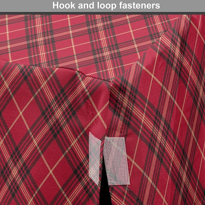 Lunarable Buffalo Plaid Dog Crate Cover, Rhombus Check Pattern with Warm Colored Pattern, Easy to Use Pet Kennel Cover for Cats & Medium Dogs, 30 Inch, Dark Coral Charcoal Grey