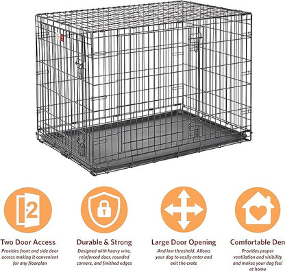 MidWest Homes for Pets Life Stages LS-1642DD Double Door Folding Crate for Large Dogs(71 - 90lbs)